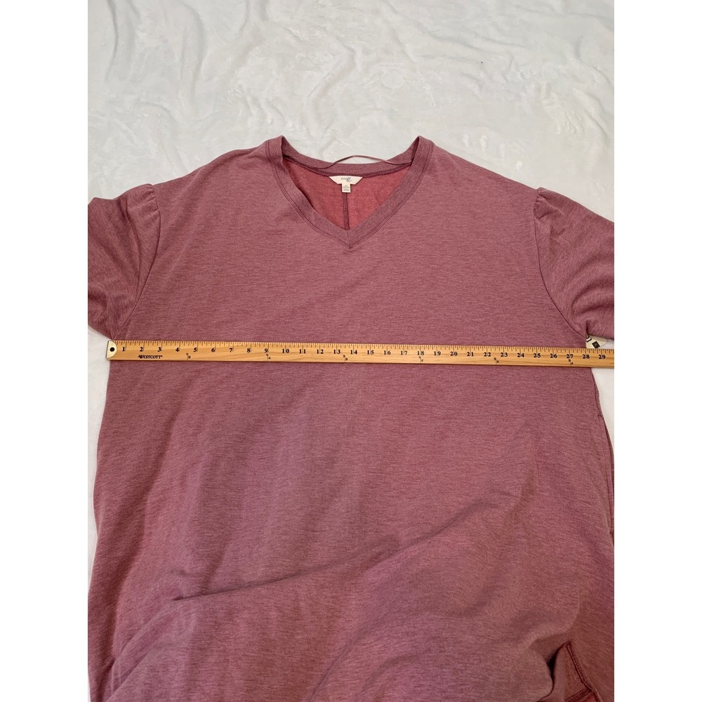 NEW Terra & Sky Sweatshirt Dress Women 3X Pink V-Neck Long Sleeve Pockets - Picture 10 of 10